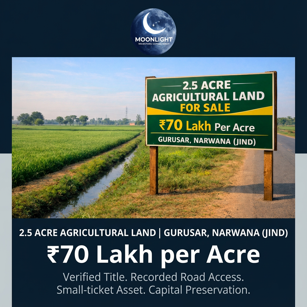 2.5 Acre Agricultural Land | Gurusar, Narwana (Jind) | ₹70 Lakh per Acre