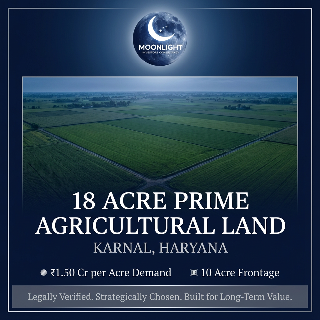 18 Acre Prime Agricultural Land | Karnal | ₹1.50 Cr per Acre Demand | 10 Acre Frontage