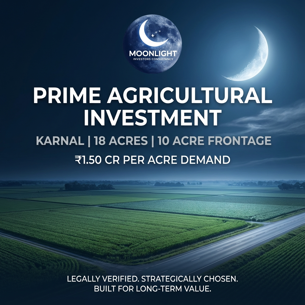 18 Acre Prime Agricultural Land | Karnal | ₹1.50 Cr per Acre Demand | 10 Acre Frontage