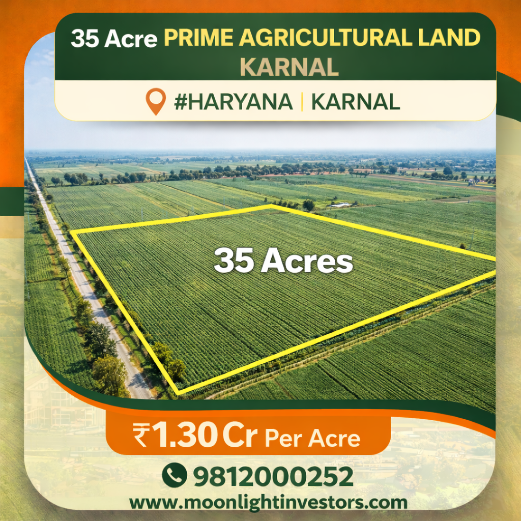 35 Acre Prime Agricultural Land | Karnal | ₹1.30 Cr per Acre | Clear Khewat | 5 Acre Frontage