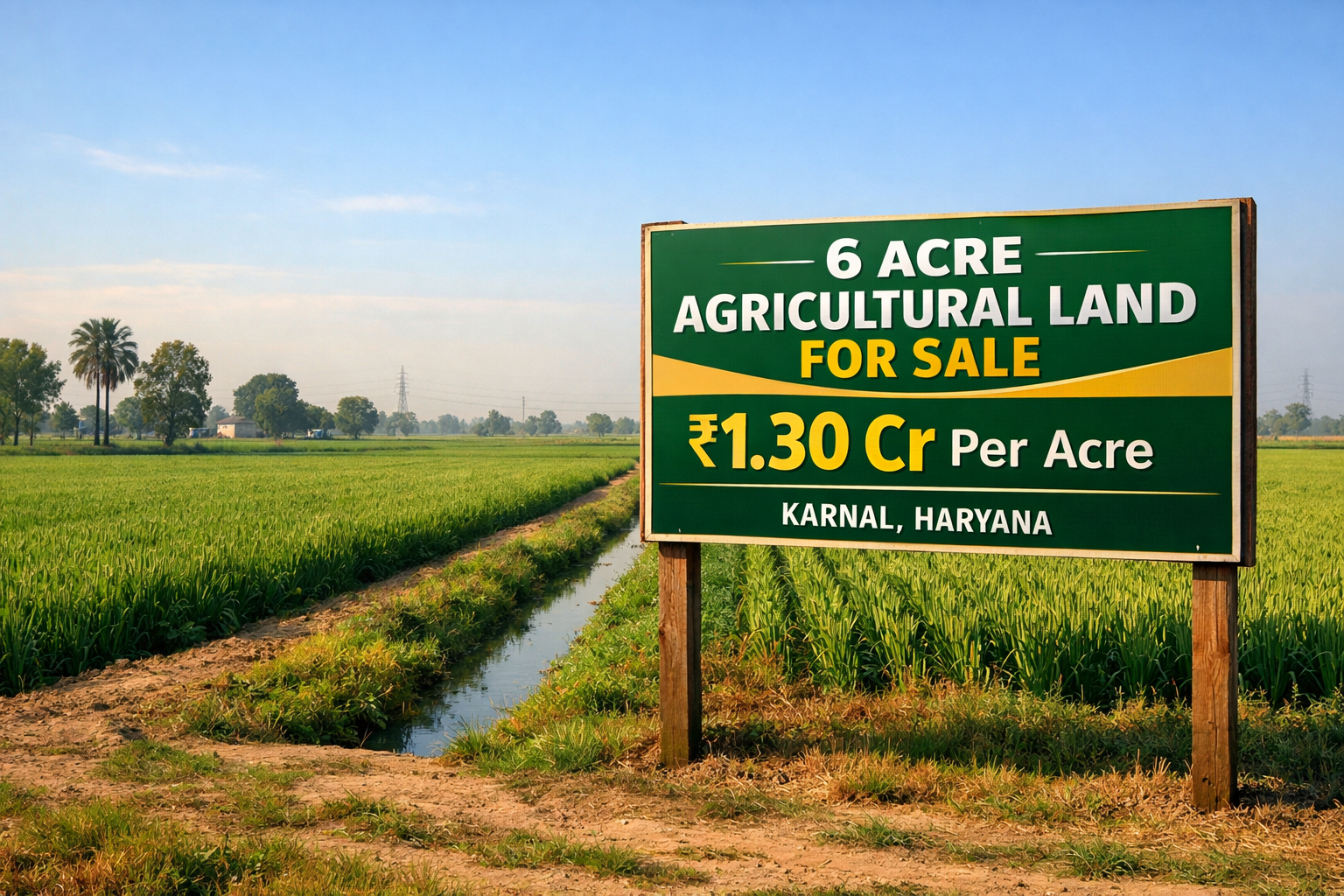 6 Acre agricultural land in Karnal | ₹1.30 Cr per acre